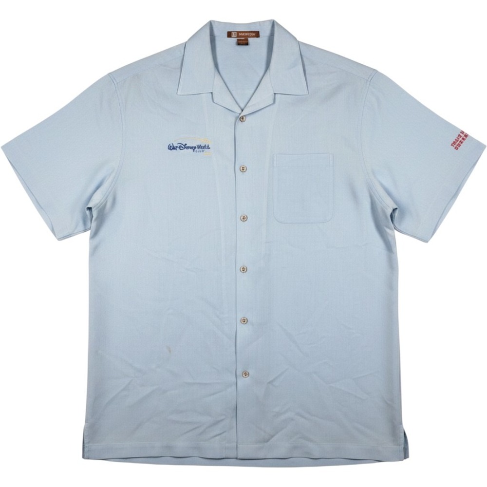 Harriton Walt Disney World Park Event Operations Camp Shirt Mens XL Light Blue
